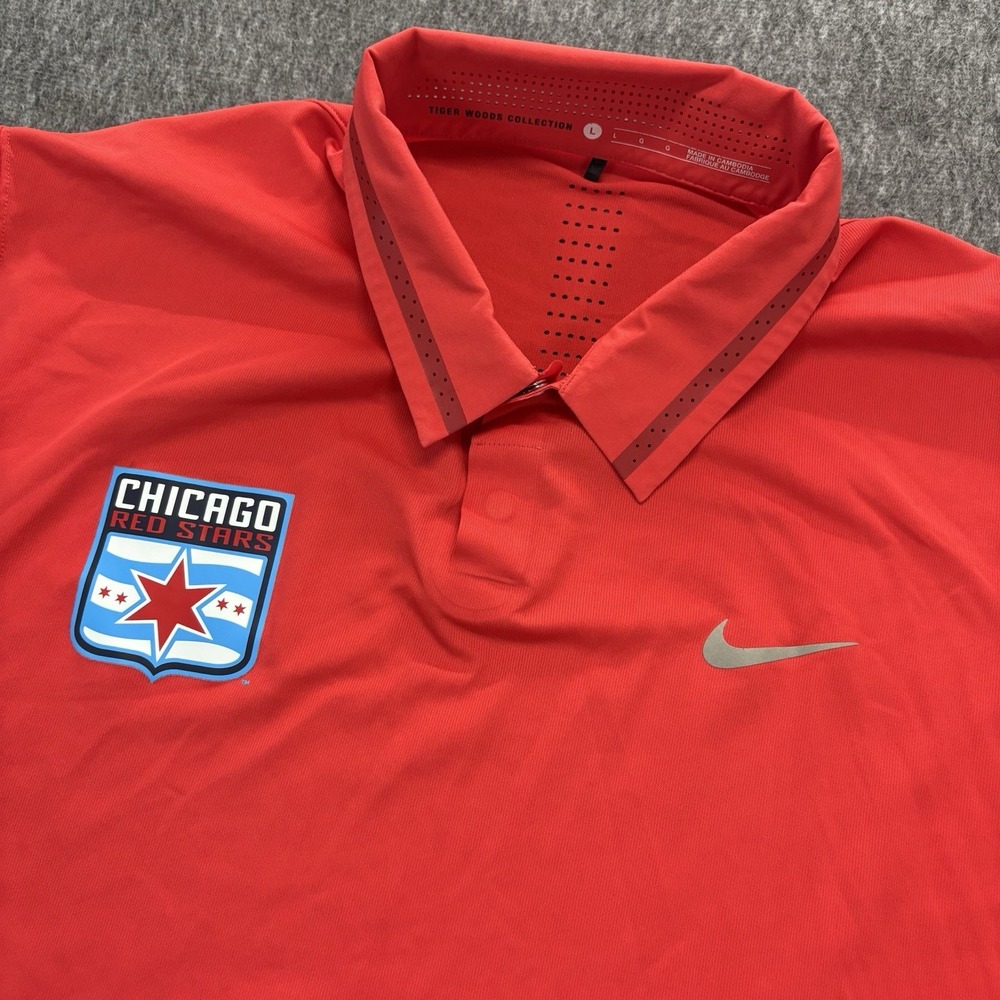Chicago Red Stars FC Polo Nike Tiger Woods Collection Short Sleeve Men Large